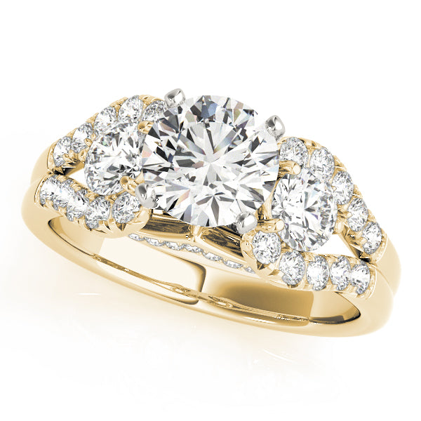 Couture 2 Stone Plus Split Shank Remount Round Diamond Engagement Ring — 9K/18K Gold & Platinum