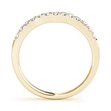 Curved Diamond Half Eternity Ring in Gold & Platinum