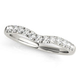 Curved Diamond Half Eternity Ring in Gold & Platinum