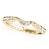 Milgrain Curved Half Eternity Ring in Gold & Platinum