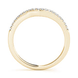 Prong Set Curved Half Eternity Ring in Gold & Platinum