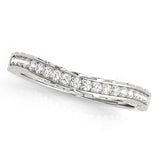 Channel Set Filigree Curved Half Eternity Ring in Gold & Platinum