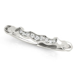 Single Row Curved Half Eternity Ring in Gold & Platinum
