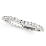 Curved Bands Half Eternity Ring in Gold & Platinum
