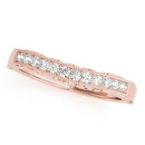 Curved Bands Half Eternity Ring in Gold & Platinum