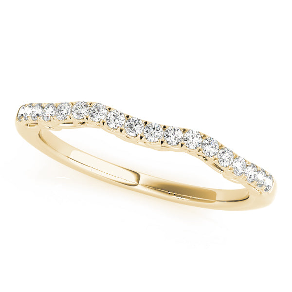 U-Prong Curved Half Eternity Ring in Gold & Platinum