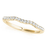 U-Prong Curved Half Eternity Ring in Gold & Platinum