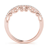 U-Prong Curved Half Eternity Ring in Gold & Platinum