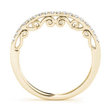 U-Prong Curved Half Eternity Ring in Gold & Platinum