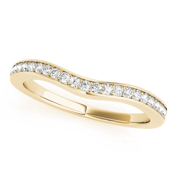 Prong in Channel Curved Half Eternity Ring in Gold & Platinum