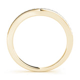 Prong in Channel Curved Half Eternity Ring in Gold & Platinum