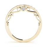 Channel-in-Prong Curved Half Eternity Ring in Gold & Platinum