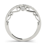Channel-in-Prong Curved Half Eternity Ring in Gold & Platinum