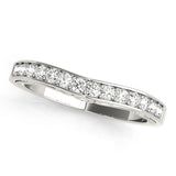 Channel-in-Prong Curved Half Eternity Ring in Gold & Platinum