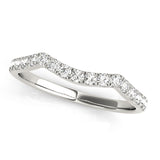 Curved Split Prong Half Eternity Ring in Gold & Platinum