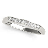 Curved Bands Half Eternity Ring in Gold & Platinum