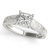 Lab-Grown Princess Cut Diamond D-VVS Solitaire Engagement Ring.