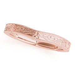 Vintage-Inspired Curved Wedding Gold Band