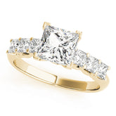 Classic Prong-Set Princess Diamond Engagement Ring — 9K/18K Gold & Platinum