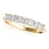 7-Stone Princess Cut Half Eternity Ring in Gold & Platinum