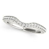 Prong in Channel Curved Half Eternity Ring in Gold & Platinum