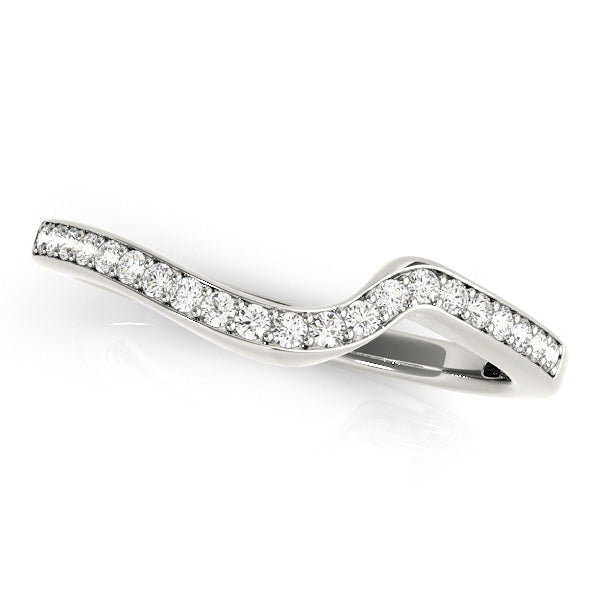Curved Half Eternity Ring in Gold & Platinum