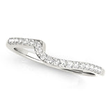 Curved Diamond Half Eternity Ring in Gold & Platinum