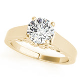 Vintage-Inspired New Bridal Round Diamond Engagement Ring — 9K/18K Gold & Platinum