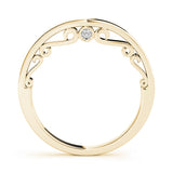 Filigree Curved Half Eternity Ring in Gold & Platinum