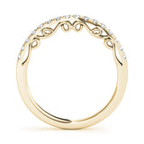 Curved Bands Half Eternity Ring in Gold & Platinum