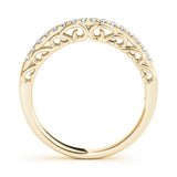 Curved Bands Half Eternity Ring in Gold & Platinum