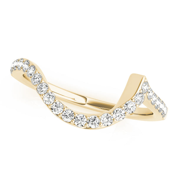 Curved Bands Half Eternity Ring in Gold & Platinum