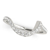Curved Bands Half Eternity Ring in Gold & Platinum