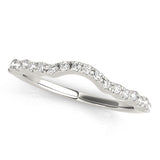 Curved Bands Half Eternity Ring in Gold & Platinum