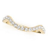 Split Prong Curved Half Eternity Ring in Gold & Platinum