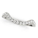 Split Prong Curved Half Eternity Ring in Gold & Platinum