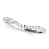 U-Prong Curved Half Eternity Ring in Gold & Platinum