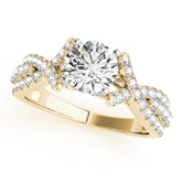 Couture Multi-Row Round Diamond Engagement Ring — 9K/18K Gold & Platinum