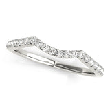 Split Prong Curved Half Eternity Ring in Gold & Platinum