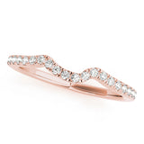 Split Prong Curved Half Eternity Ring in Gold & Platinum