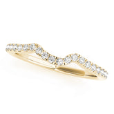 Split Prong Curved Half Eternity Ring in Gold & Platinum