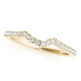 Split Prong Curved Half Eternity Ring in Gold & Platinum