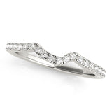 Split Prong Curved Half Eternity Ring in Gold & Platinum
