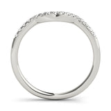 Split Prong Curved Half Eternity Ring in Gold & Platinum