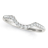 Split Prong Curved Half Eternity Ring in Gold & Platinum