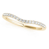 Split Prong Wedding Curved Half Eternity Ring in Gold & Platinum