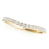 U-Prong Curved Half Eternity Ring in Gold & Platinum