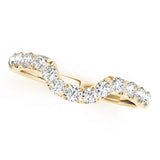 Curved Bands Half Eternity Ring in Gold & Platinum