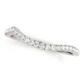 Split Prong Curved Half Eternity Ring in Gold & Platinum