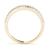 Split Prong Curved Half Eternity Ring in Gold & Platinum